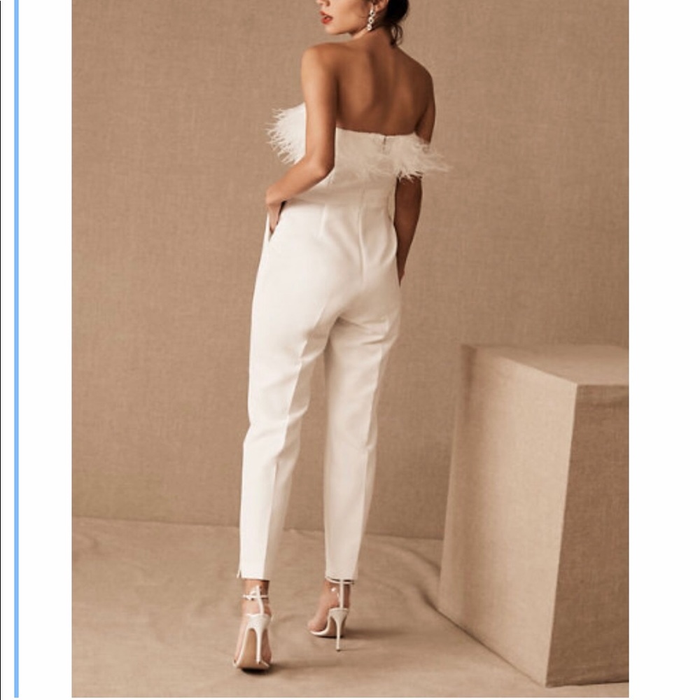 Saylor Janae feather strapless jumpsuit - Picture 2 of 4